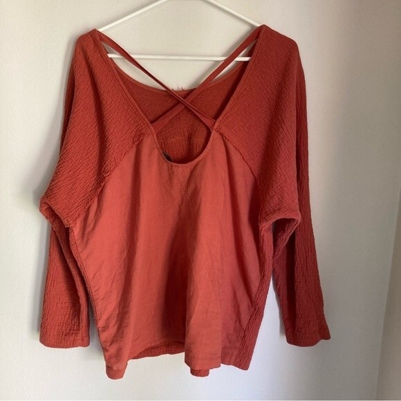 Saturday Sunday Women’s Anthropologie Aurelia Long Sleeve Criss Cross Top Size M - Picture 7 of 9